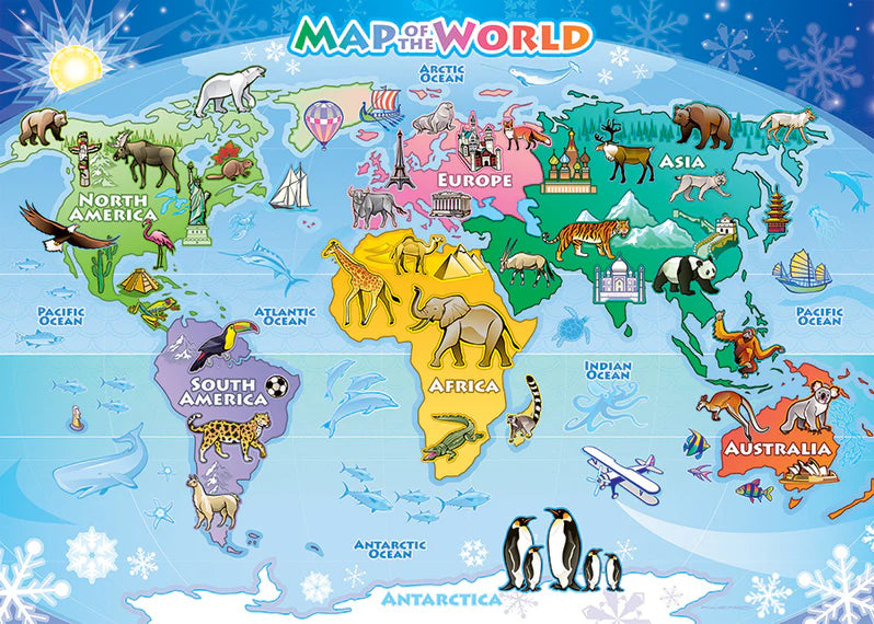Cobble Hill - 35 Piece Tray Puzzle - World Map