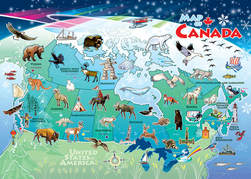 Cobble Hill - Canada Map (35-Piece Puzzle Tray)