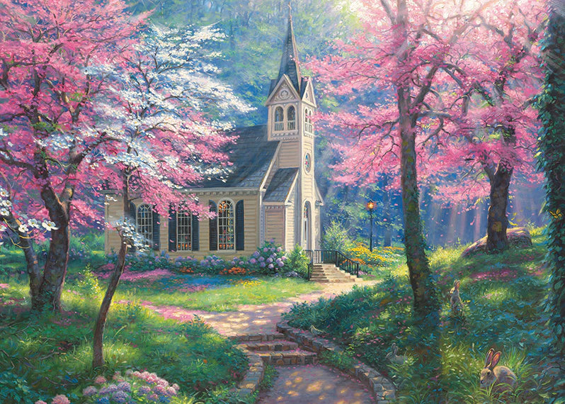 Cobble Hill - 35 Piece Tray Puzzle - Cherry Blossom Chapel