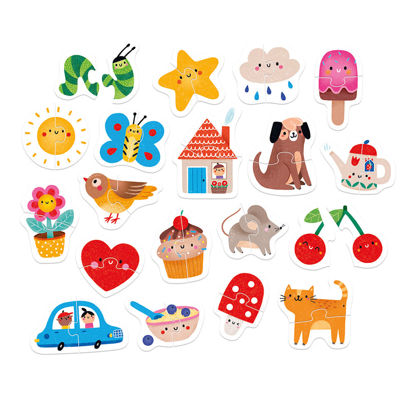 BANANA PANDA - MY FIRST PUZZLES - 2pc x 19 MINI PUZZLES - HAPPY PAIRSÂ  (15m+ )