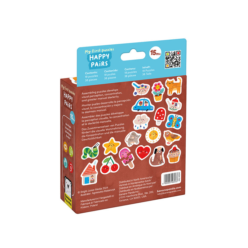 BANANA PANDA - MY FIRST PUZZLES - 2pc x 19 MINI PUZZLES - HAPPY PAIRSÂ  (15m+ )
