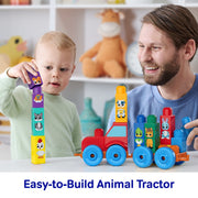 MEGA BLOKS Build & Match Animal Tractor 30-Piece Set (JKG33) — family building play