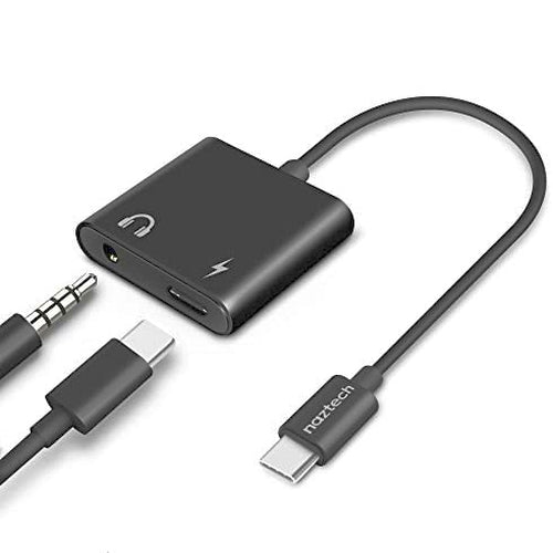 Naztech - USB-C Charging Adapter 3.5 mm & USB-C in - to USB-C Out