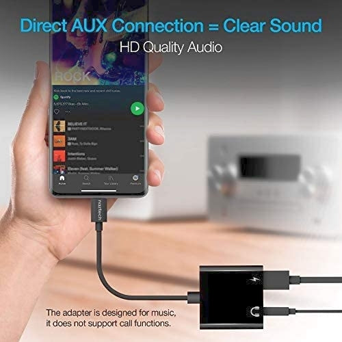 Naztech - USB-C Charging Adapter 3.5 mm & USB-C in - to USB-C Out
