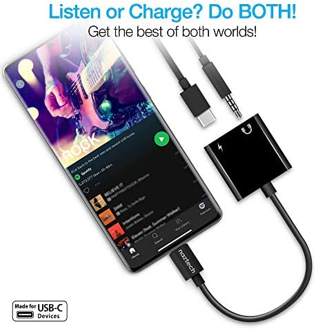 Naztech - USB-C Charging Adapter 3.5 mm & USB-C in - to USB-C Out