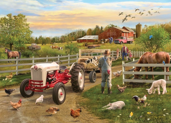 Eurographics - Farmer's Ford Tractor by Greg Giordano-(1000-Piece Puzzle)