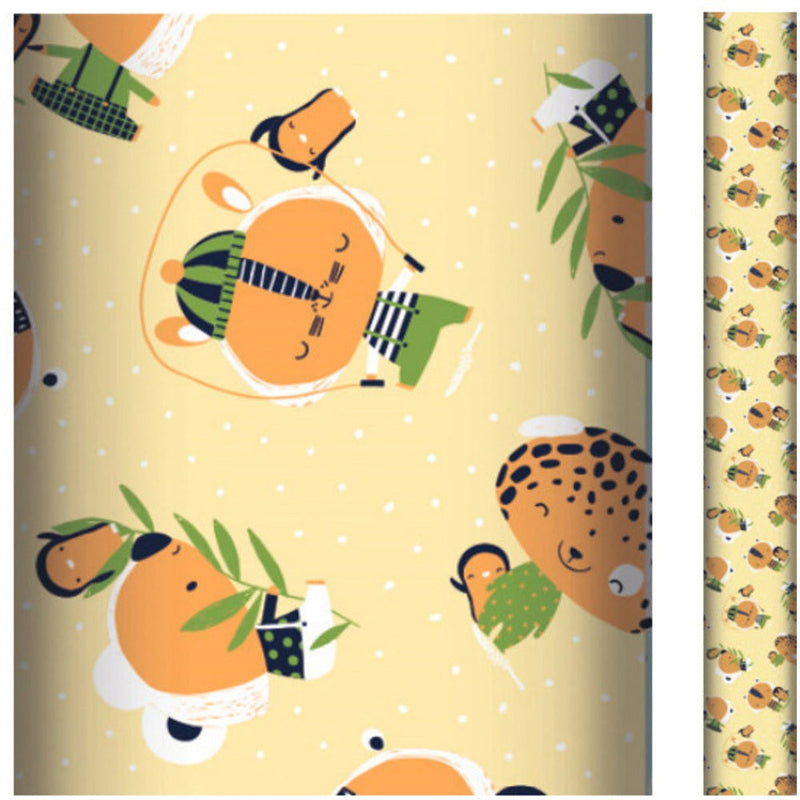 Wrapping Paper Excellia 80G  Animals Yellow Background (78.7 x 27.6 in)