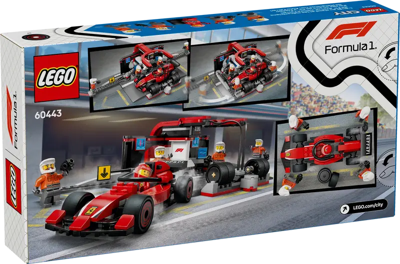 LEGO - 60443 - CITY - F1 pit Stop & Pit Crew w/Ferrari Car - 322pcs