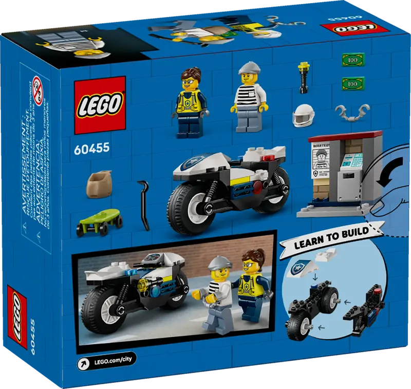 LEGO - 60455 - CITY - Police Motorcycle Chase - 65pcs