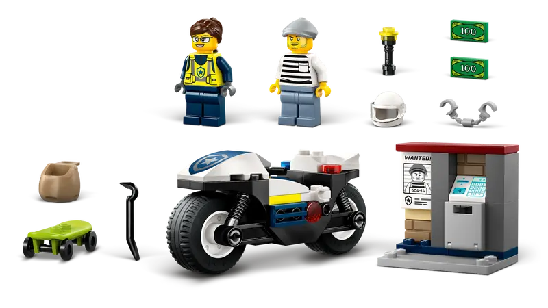 LEGO - 60455 - CITY - Police Motorcycle Chase - 65pcs