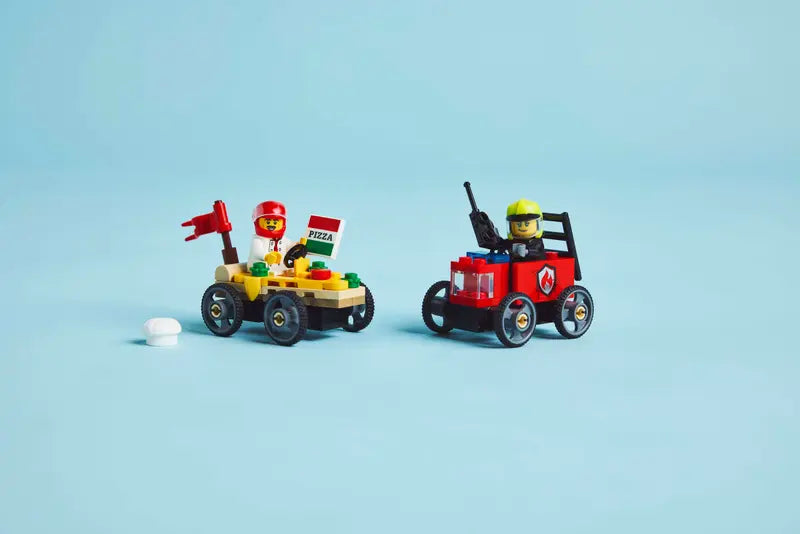 LEGO - 60458 - CITY - Pizza vs. Fire Truck Race Car Pack - 70pcs