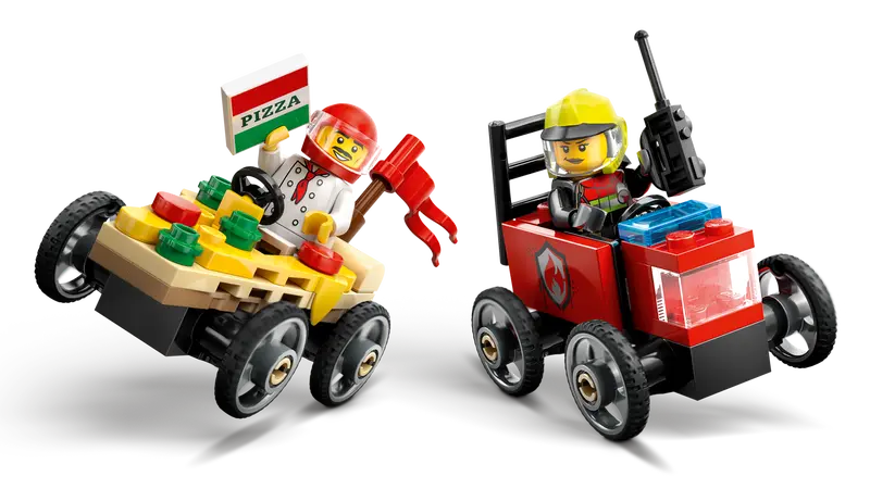 LEGO - 60458 - CITY - Pizza vs. Fire Truck Race Car Pack - 70pcs