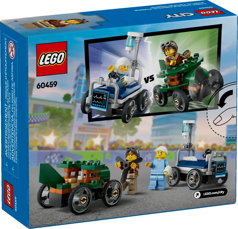LEGO - 60459 - CITY - Airplane vs. Hospital Bed Race Car Pack - 70pcs