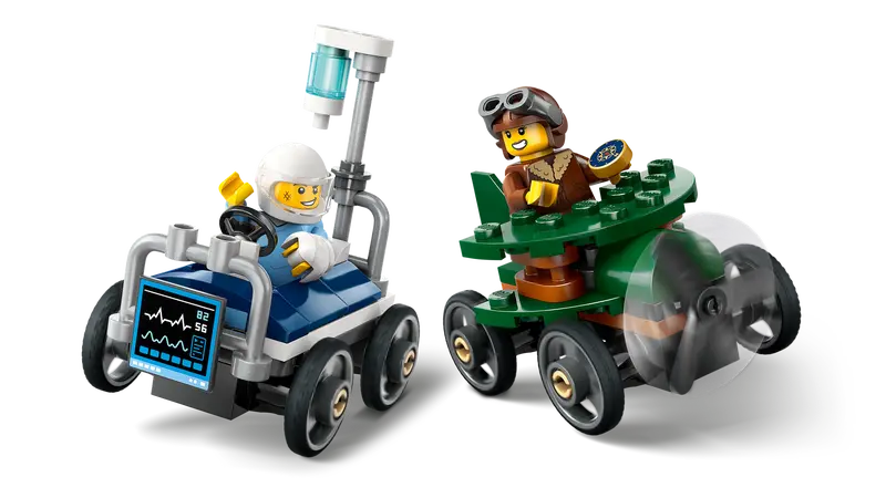 LEGO - 60459 - CITY - Airplane vs. Hospital Bed Race Car Pack - 70pcs