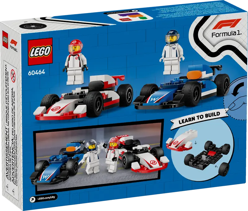 LEGO - 60464 - CITY - F1 Williams Racing & Haas F1 Race Cars - 92pcs