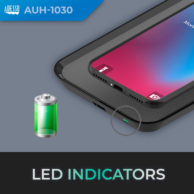 Adesso - 10W 3 coils Wireless QI Charger