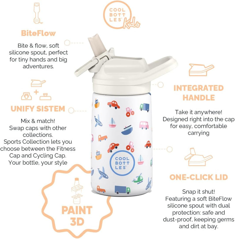 Cool Bottles - Kiddies 350ml - Dreamworld Series - Little Wheels