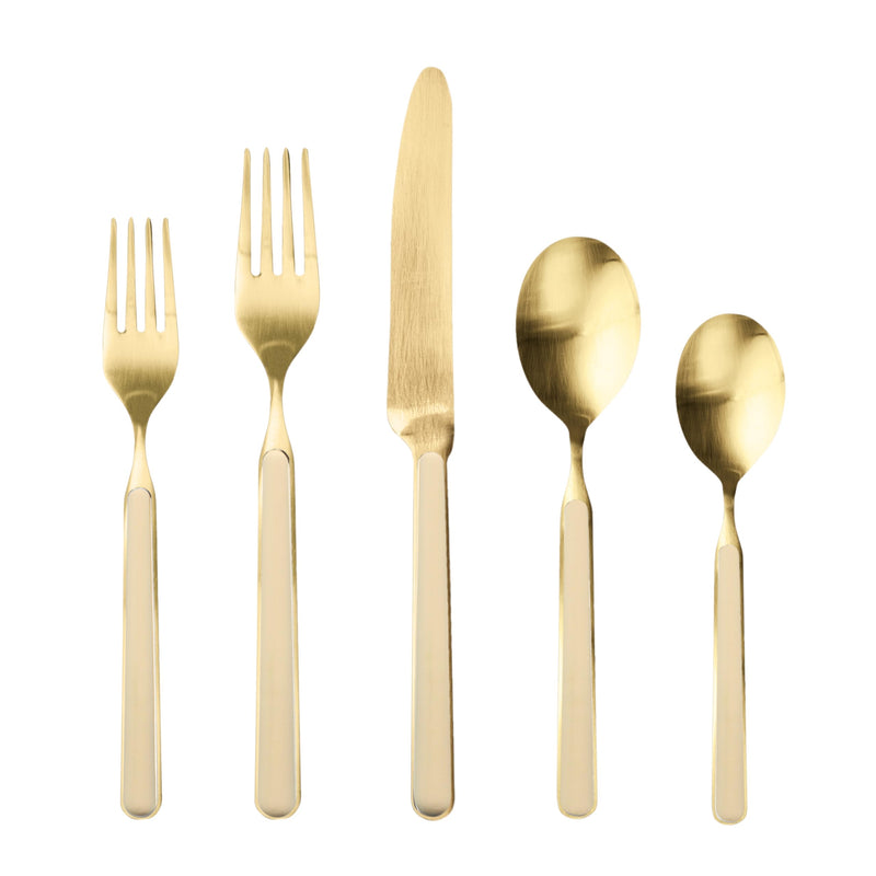 Mepra – Fantasia Ice Gold Sesame – 5-Piece Flatware Set