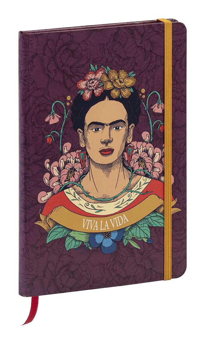 Clairefontaine - Lined Notebook Frida Kahlo assorted bookmark elastic closure hardcover 160 pages A5 (5.8 x 8.2 in)