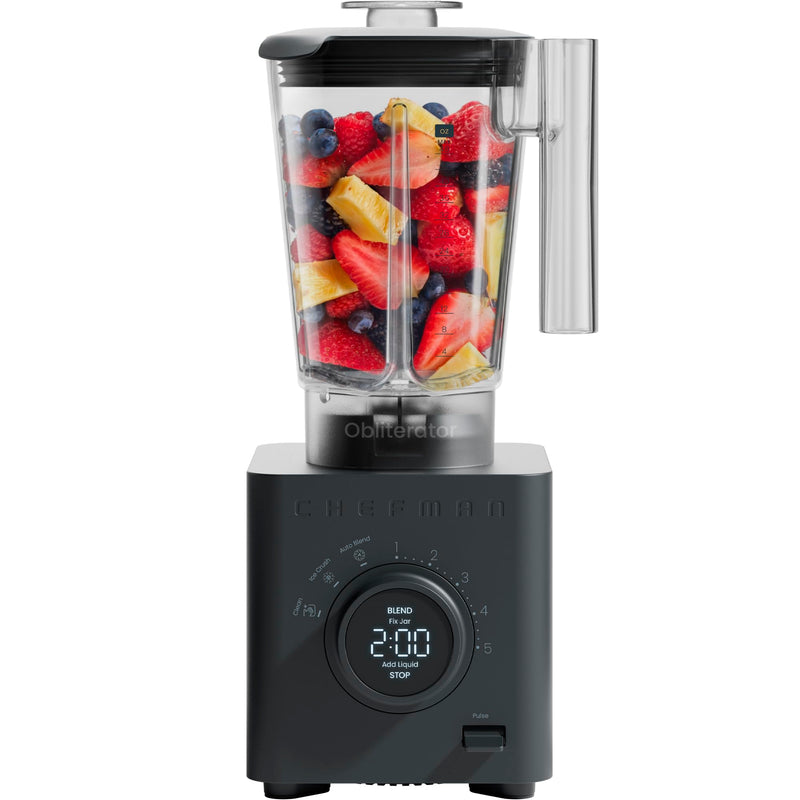 Chefman Obliterator 48 oz Blender with Tamper, Midnight