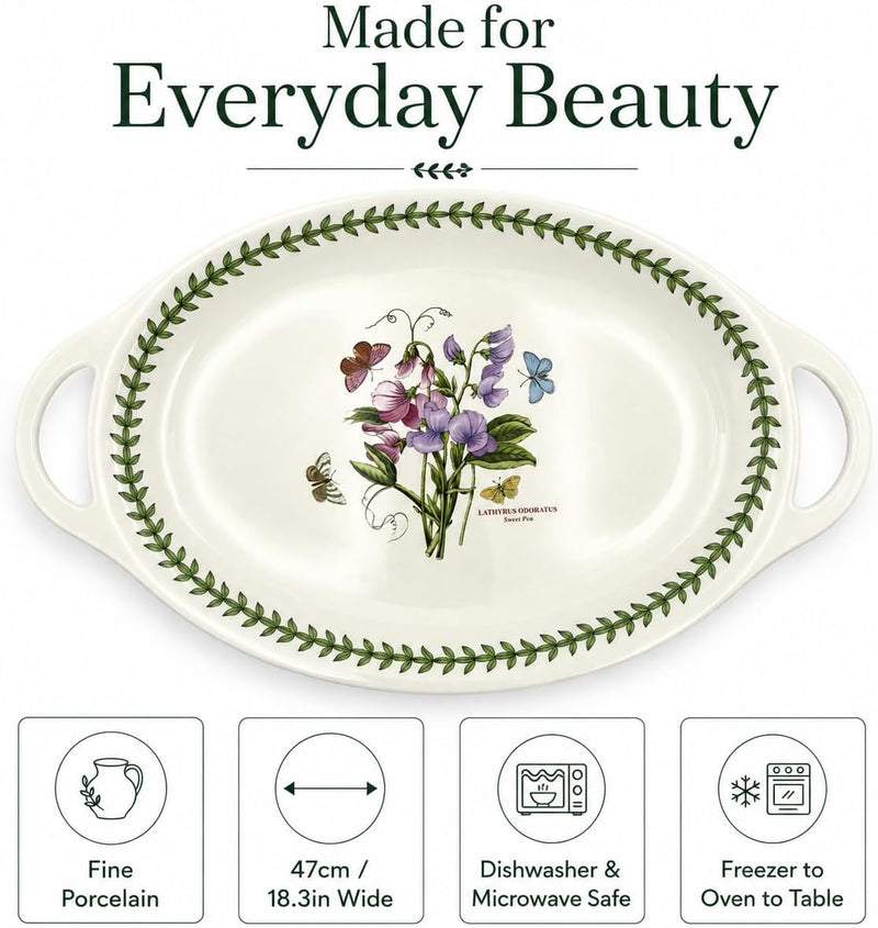 Portmeirion - Botanic Garden - Platter Oval Handled 18X11.75"
