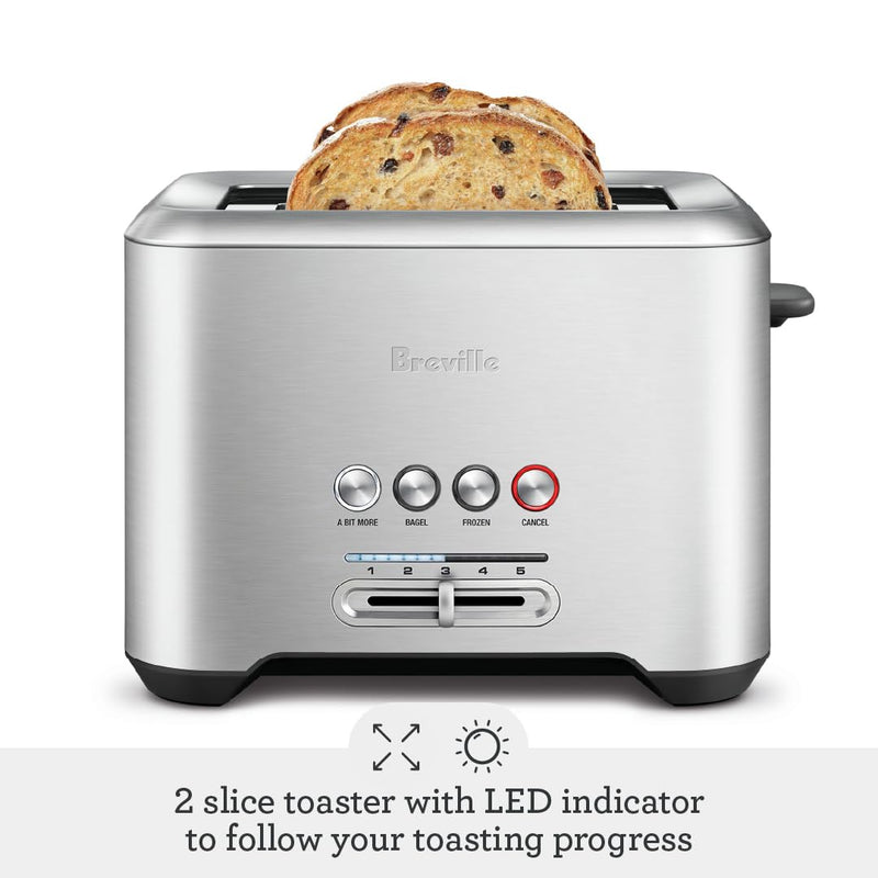 Breville A Bit More BTA720XL 2-Slice Toaster, Silver