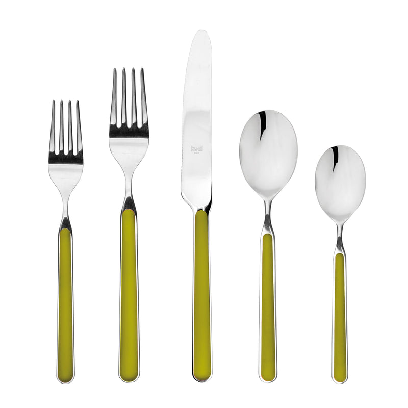 Mepra – Fantasia Olive-Green – 5-Piece Flatware Set