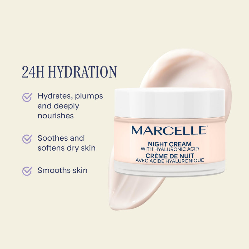 Marcelle Night Cream with Hyaluronic Acid, 50 mL