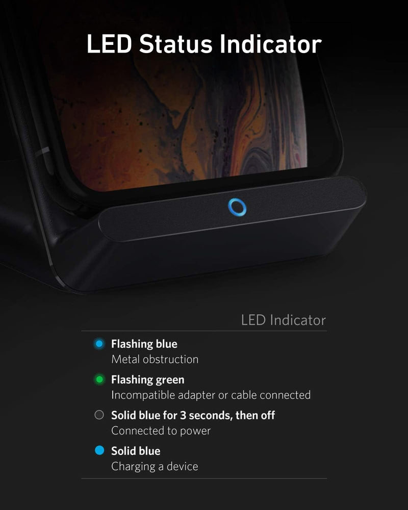 Anker - 313 (A2524) - Wireless Charging Stand - Black