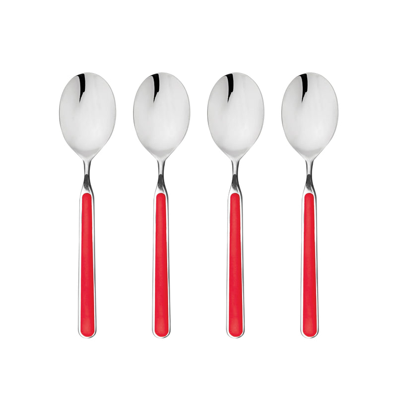 Mepra – Fantasia American Red – 4-Piece Coffee Spoon Set