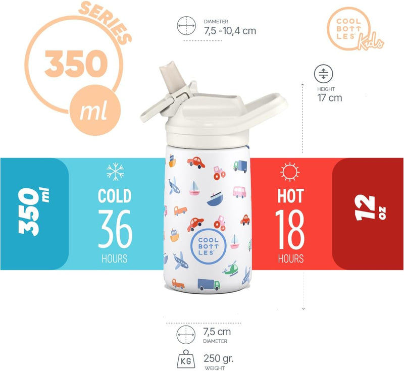Cool Bottles - Kiddies 350ml - Dreamworld Series - Little Wheels