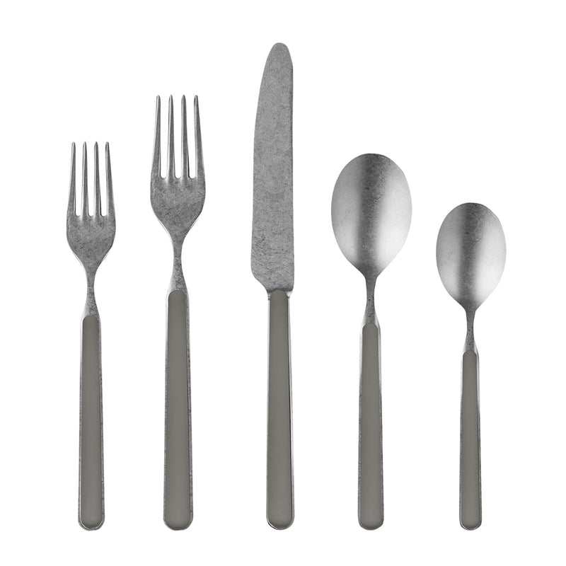 Mepra – Fantasia Pewter Vicuna – 5-Piece Flatware Set