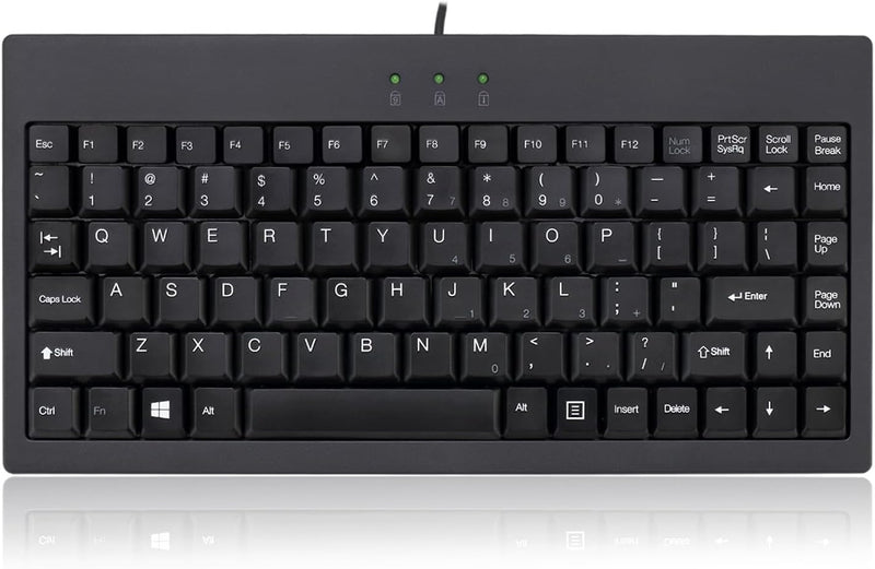 Adesso - Keyboard EasyTouch Wired Mini Less than 12in Wide with PS/2 Adapter PC/Mac - Black