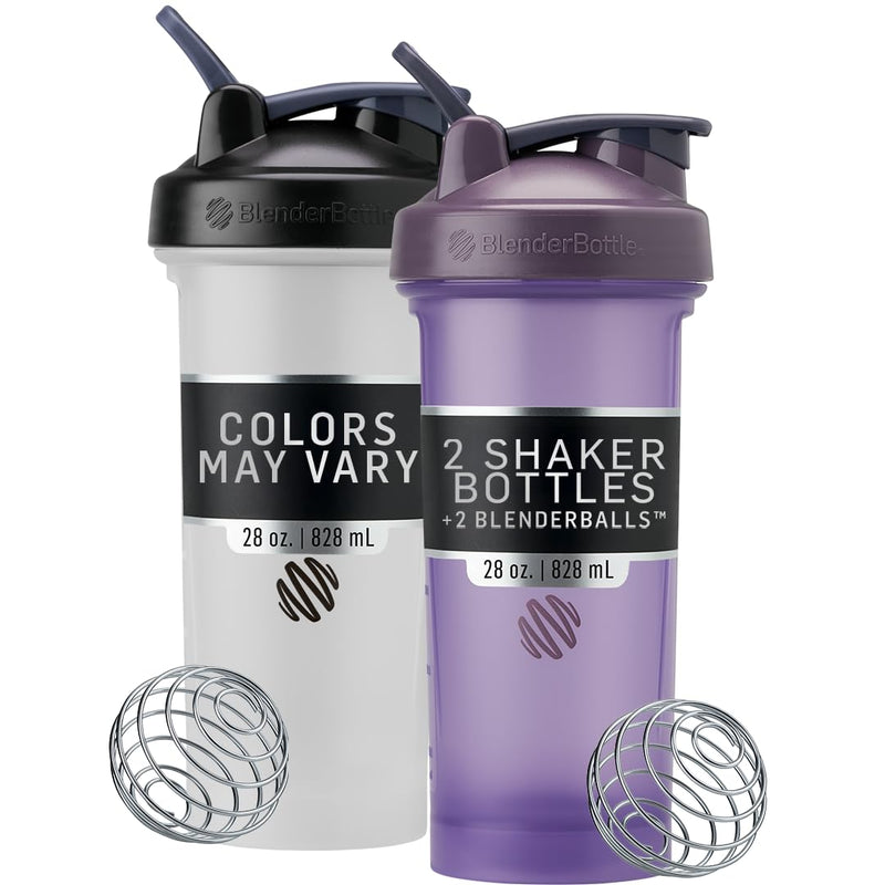 BlenderBottle - Classic V2 - 28 oz Shaker Bottle - 2 Pack, Assorted Colours