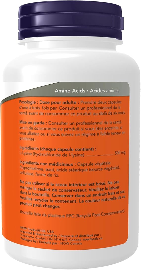 Now - L - Lysine 500MG 100CAP