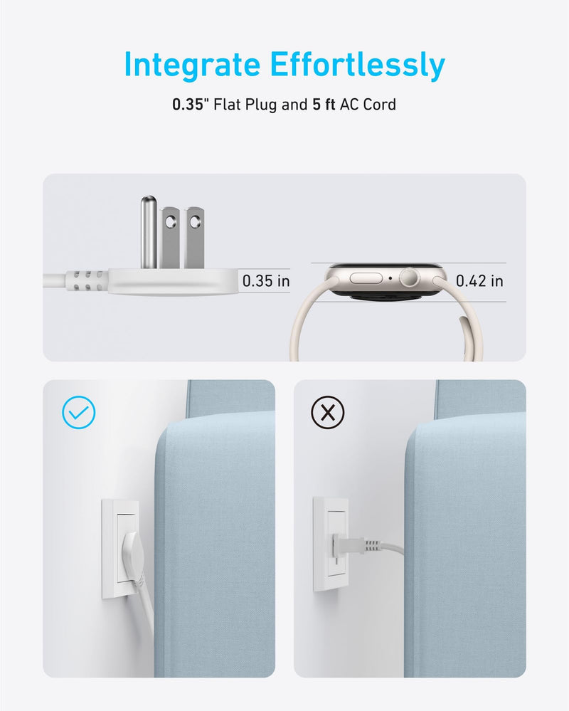 Anker - 341 (A9183) - 8-Outlet USB Surge Protector Power Strip - White