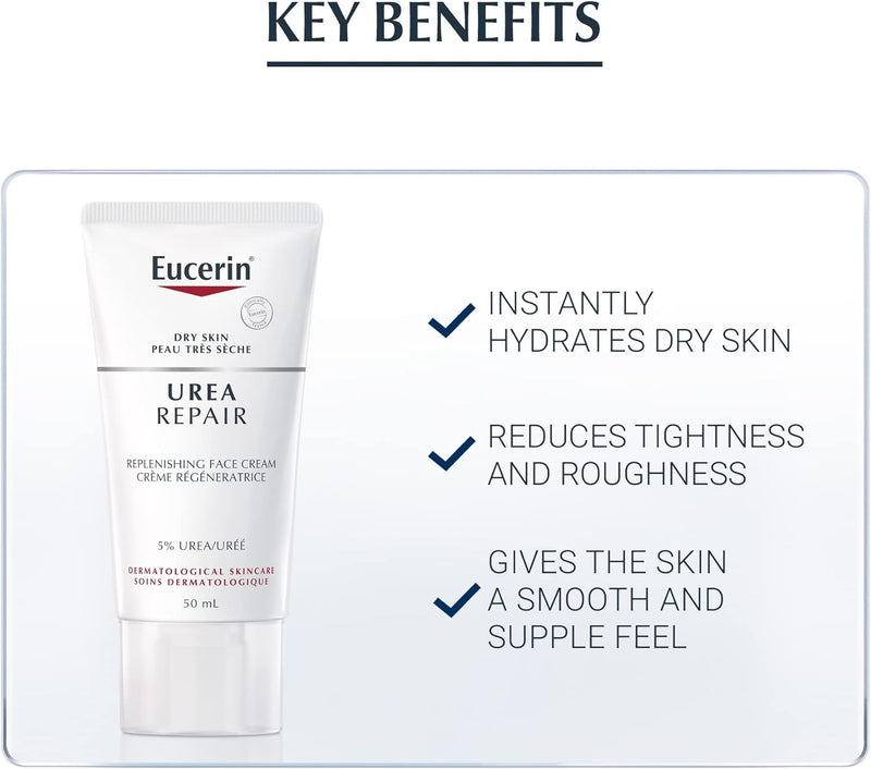 Eucerin Replenishing Face Creme Day 5% Urea, 50 mL