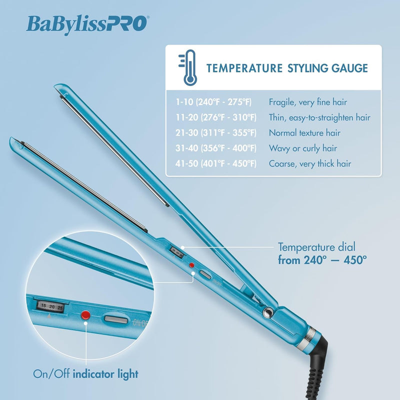 BaBylissPRO - Nano Titanium & Ceramic Ultra-Slim Straightener (BNT4074C) - 2 in