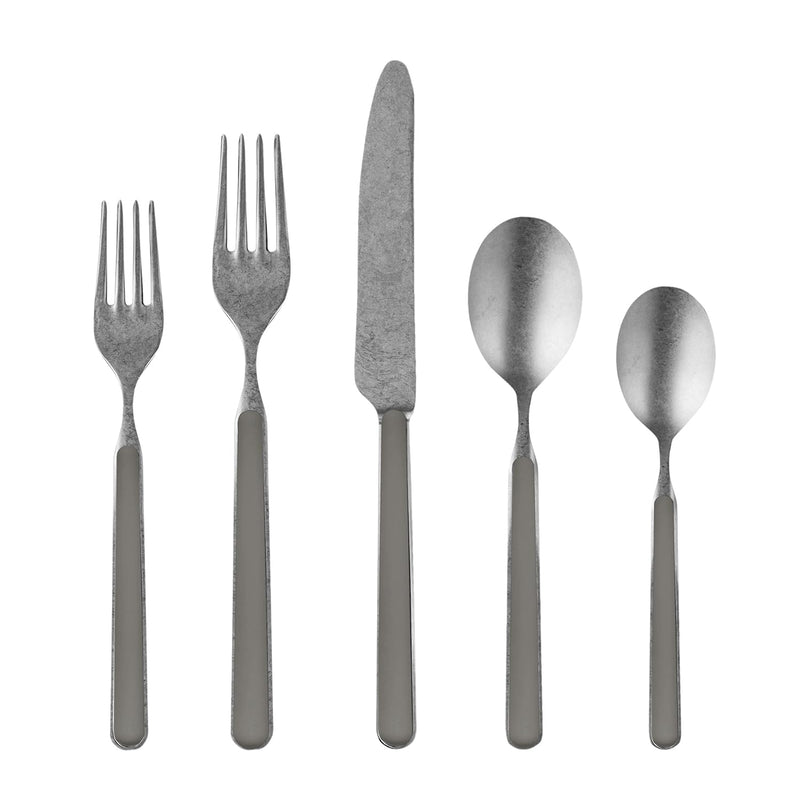 Mepra – Fantasia Pewter Vicuna – 20-Piece Flatware Set