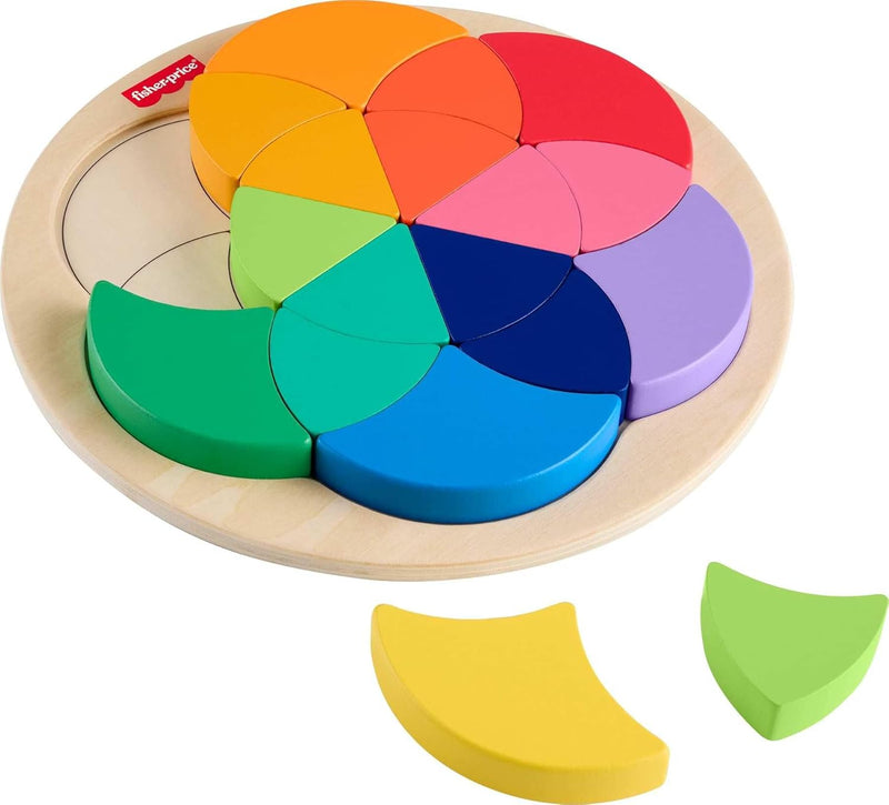 Fisher-Price - Wood Preschool Toy Color Wheel Puzzle