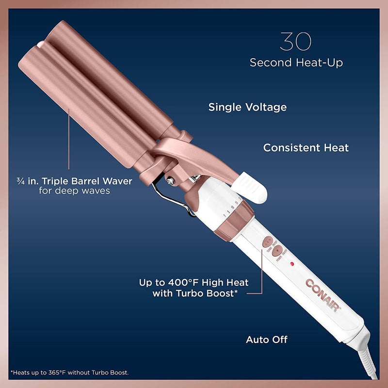Conair Double Ceramic CD704C Triple Barrel Waver