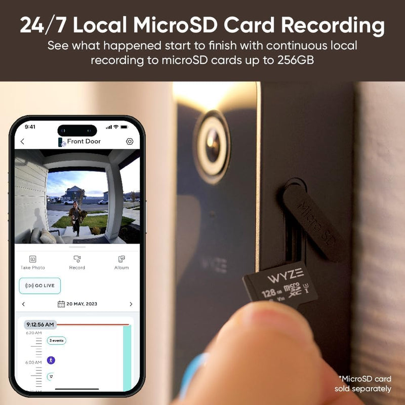 Wyze Wired Doorbell Camera v2 WVDWDV2, Black