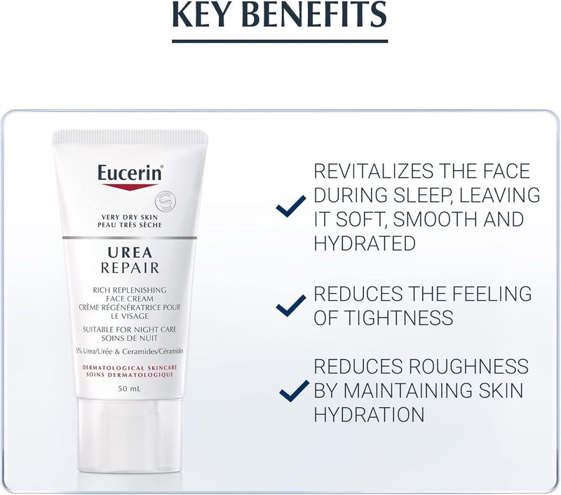 Eucerin Replenishing Face Creme Night 5% Urea, 50 mL