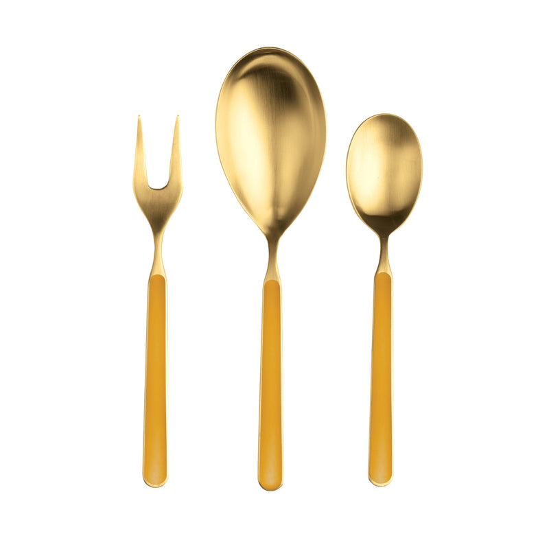 Mepra – Fantasia Ice Gold Mustard – 3-Piece Serving Set