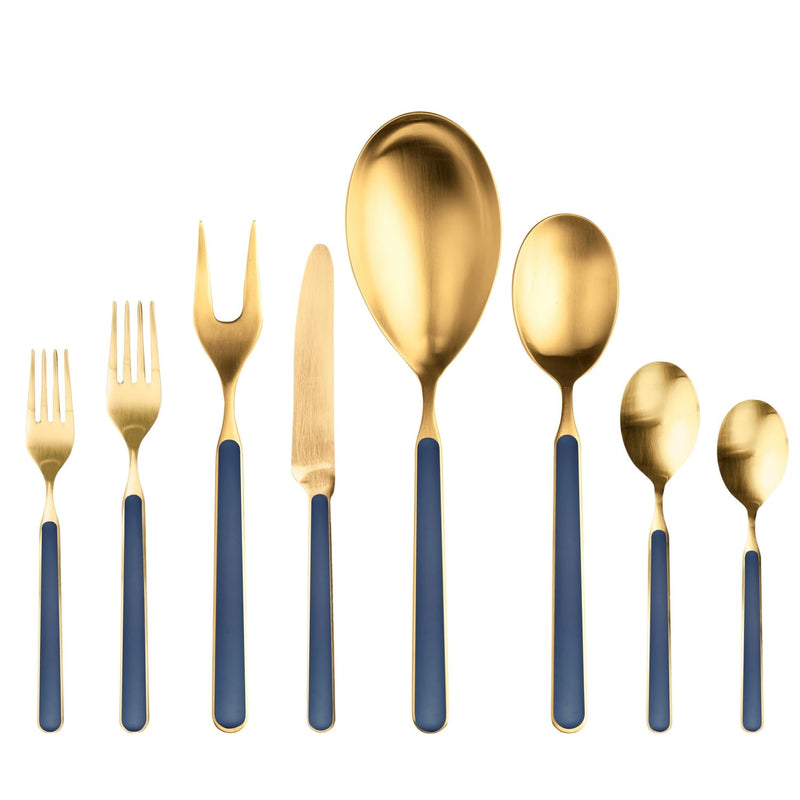 Mepra – Fantasia Ice Gold Cobalt – 43-Piece Flatware Set