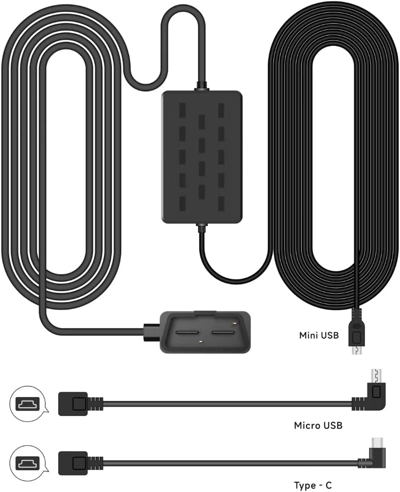 myGEKOgear - Dashcam Smart OBD2 Kit with Mini USB, Micro USB, USB-C Connections