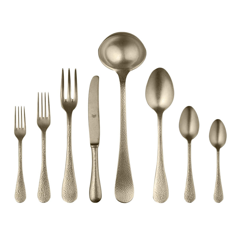 Mepra – Epoque Pewter Champagne – 43-Piece Flatware Set