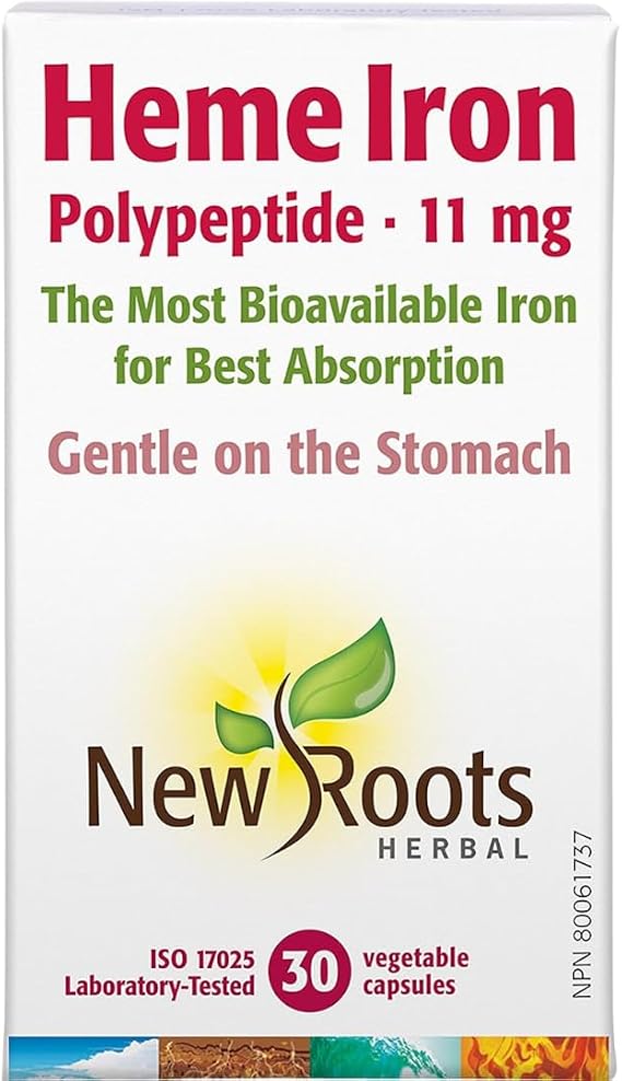 New Roots Herbal - Heme Iron Polypeptide 11MG - 30 Capsules