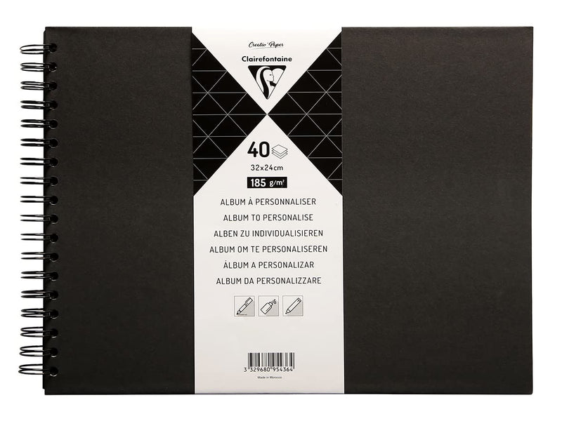 Clairefontaine - Black Hard Cover Album 32X24Cm 40S 185G