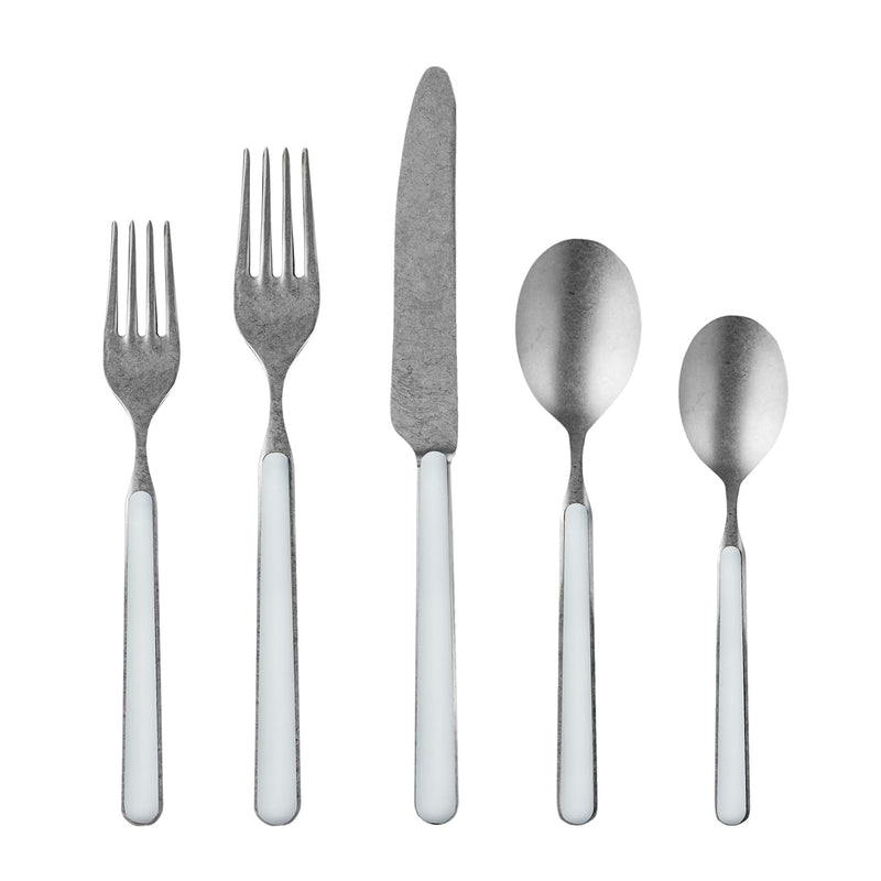 Mepra – Fantasia Pewter Light Blue – 5-Piece Flatware Set